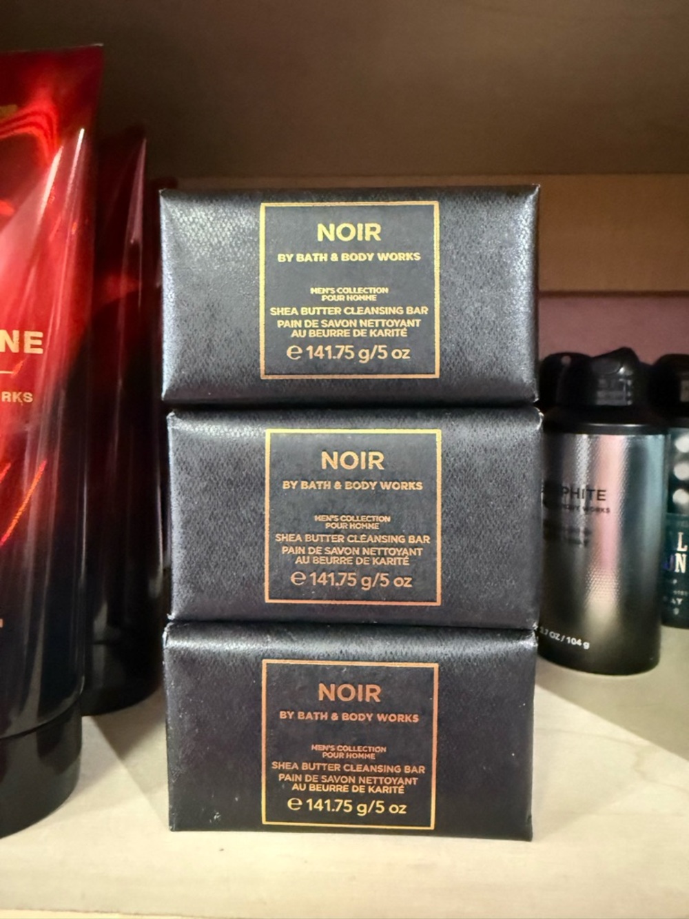 3 Bath & Body Works Noir Shea Butter Cleansing Bar - Black